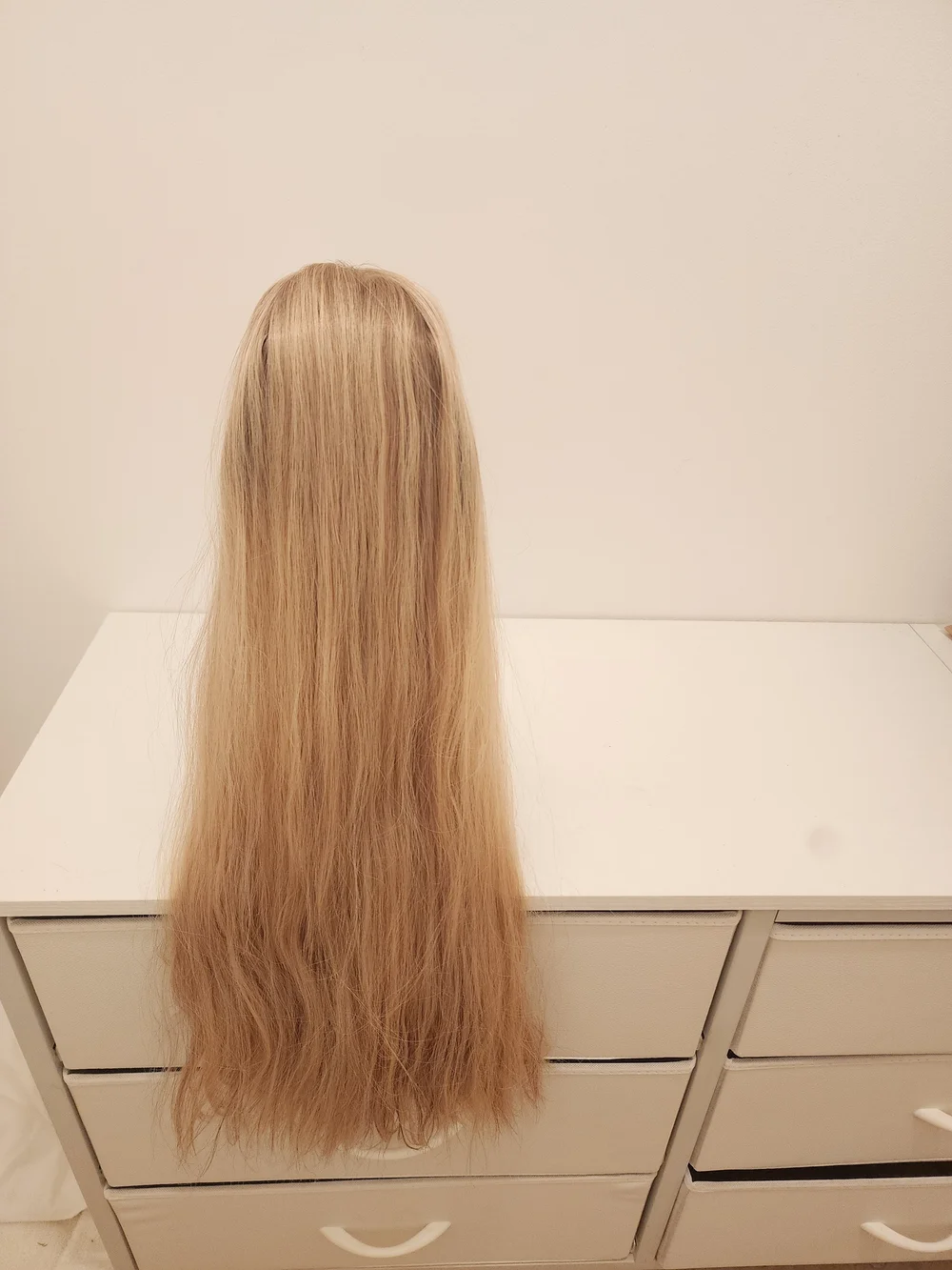 Gardeaux Wigs Topper Rooted Blonde 24 In Long 8x8 Cap 100% Human Hair Silk Top